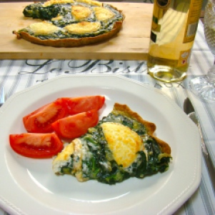 Spinach and Goat Cheese Whole-Wheat Quiche