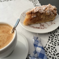 Apple pie and flat white